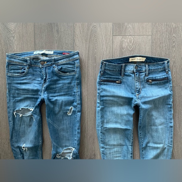 Zara skinny high waist rise 4 gap skinny jeans 26 denim pants set of 2 - Picture 3 of 6
